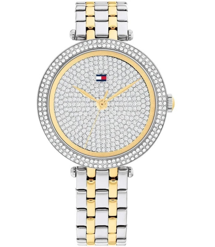Timeless Two-Tone Elegance with Crystal Accents