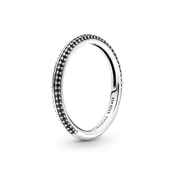 Midnight Elegance Black Stone Silver Ring