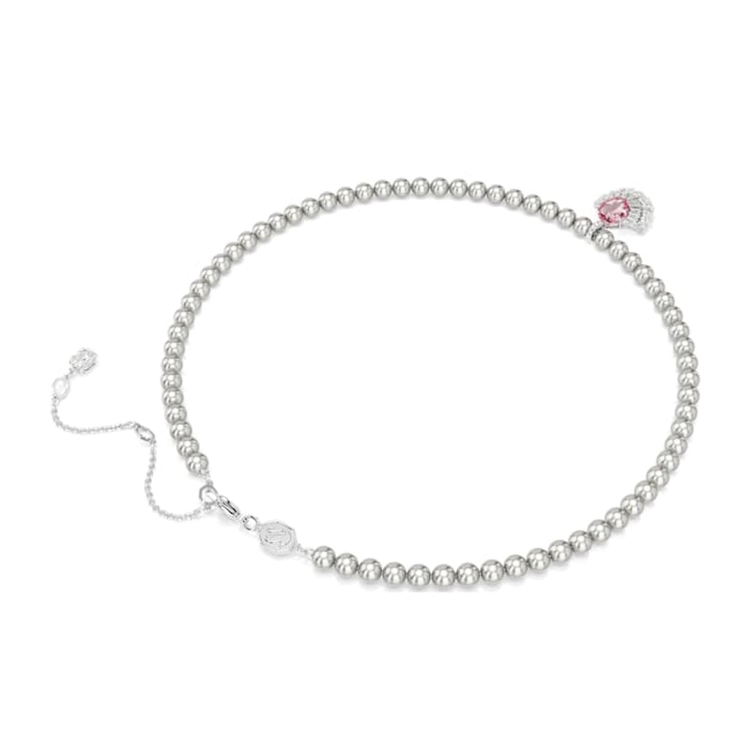 Radiant Pink Gemstone Beaded Pendant Necklace