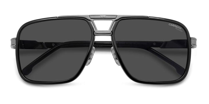 Sleek Aviator in Black and Silver Metal