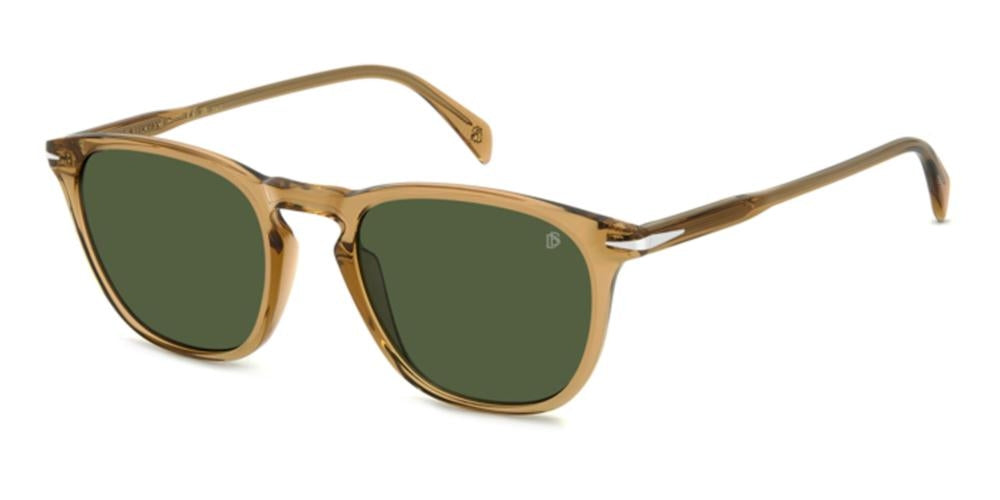 Timeless Light Brown Acetate Sunglasses with Green Lenses