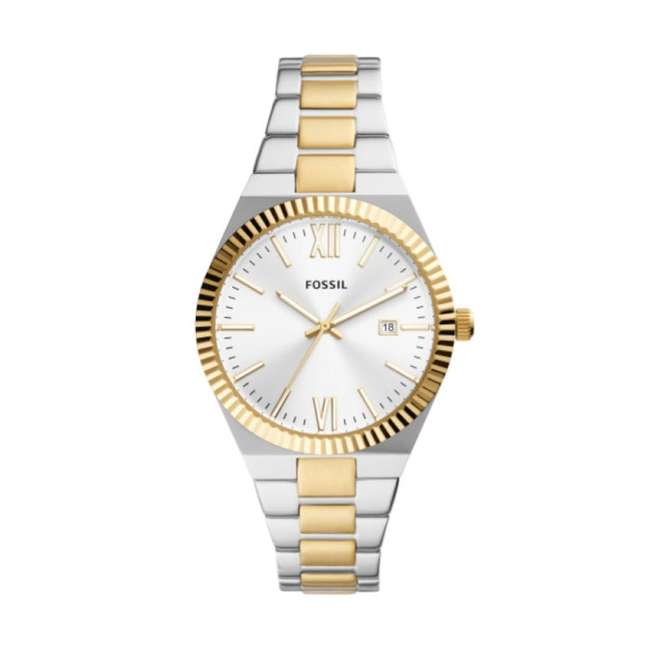 Fossil Two-Tone Analog Watch, Date Display