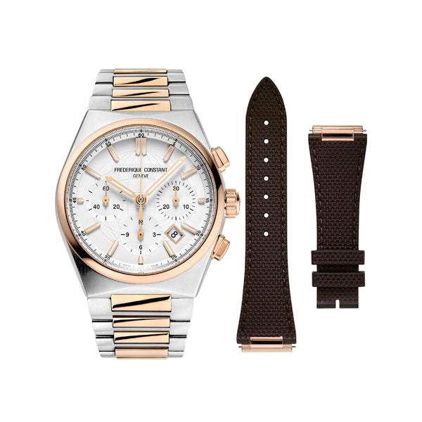 Frederique Constant Rose Gold Chronograph Watch