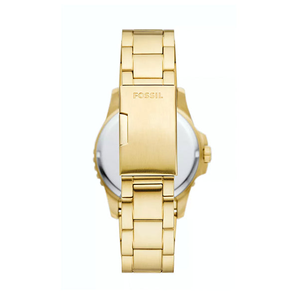 Fossil Gold-Tone Diver Watch, Green Dial
