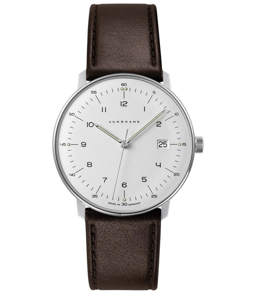 Timeless Precision in Silver and Brown Leather