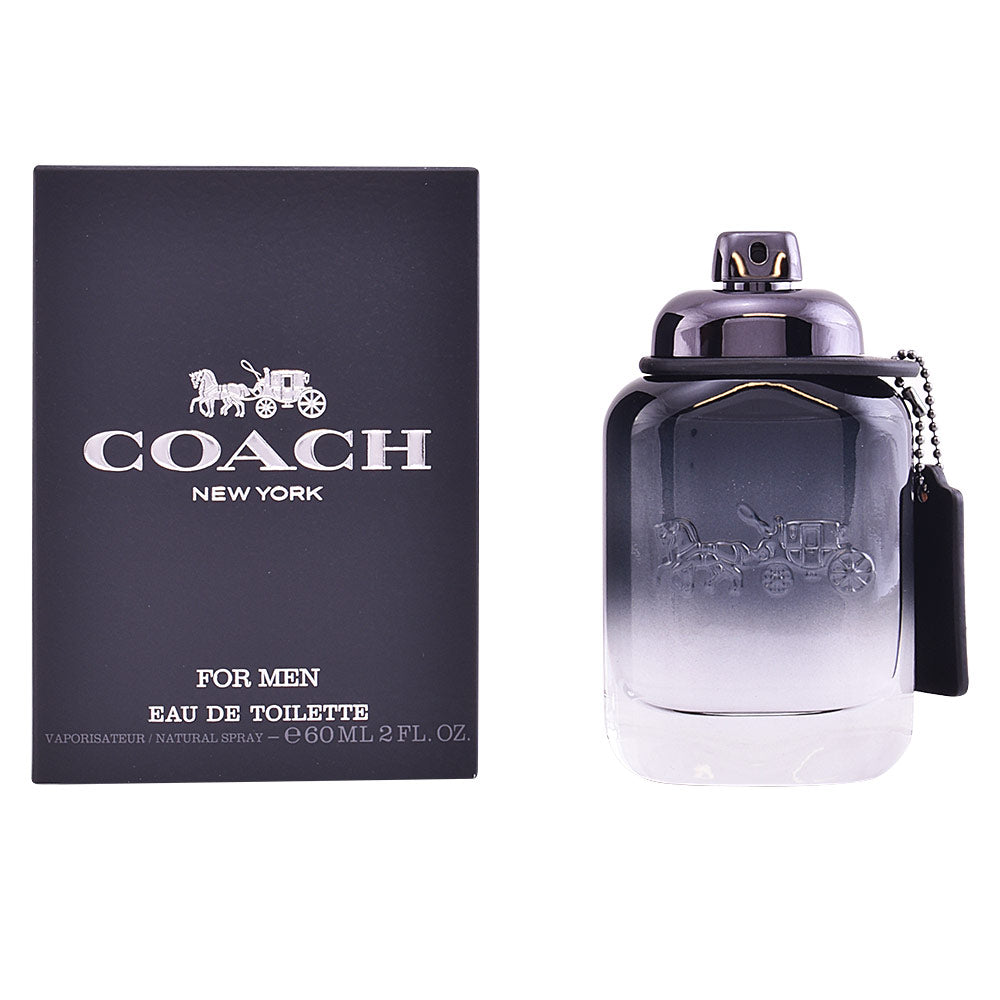 60 ml glass Eau de Toilette bottle with metal plate, woody-aromatic scent