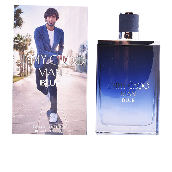 Blue-to-clear glass bottle of Man Blue Eau de Toilette, 100 ml, woody aromatic