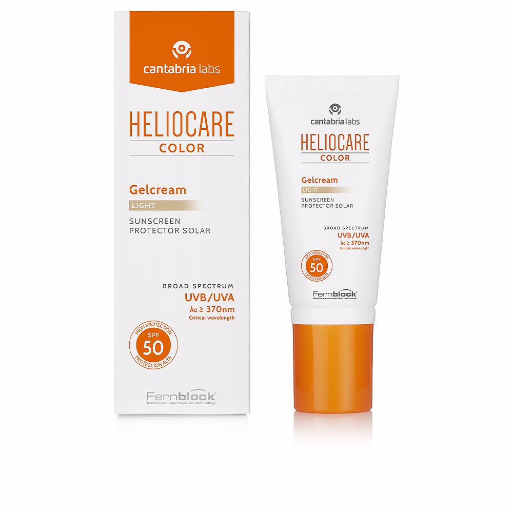 50 ml tinted gel‑cream sunscreen bottle, light shade, SPF50, hydrating finish