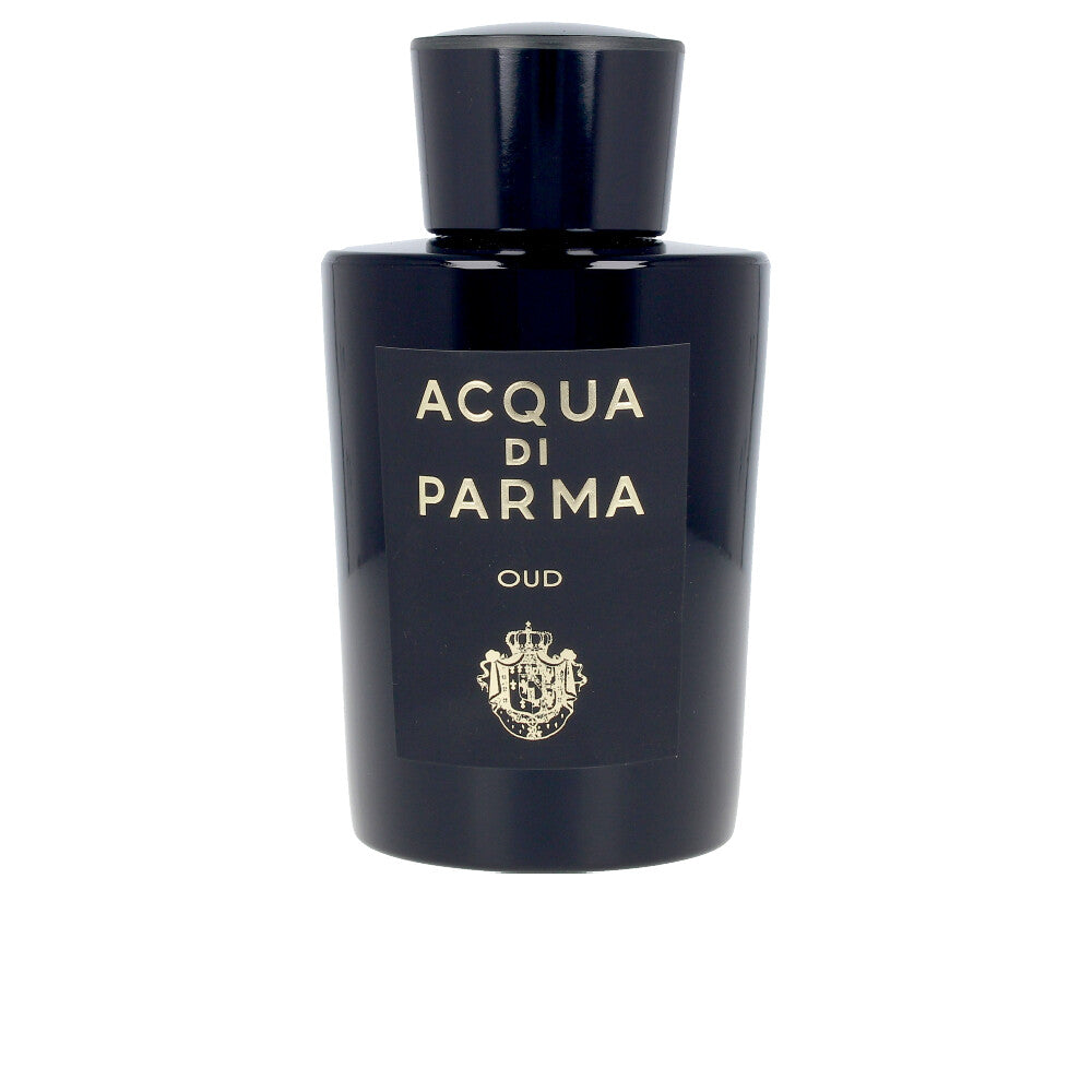 Clear glass perfume bottle with dark amber liquid, 100 ml, unisex oud fragrance