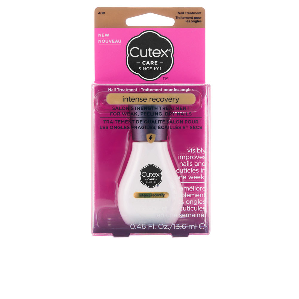 Small glass bottle of keratin nail treatment with brush applicator, 13.6 ml