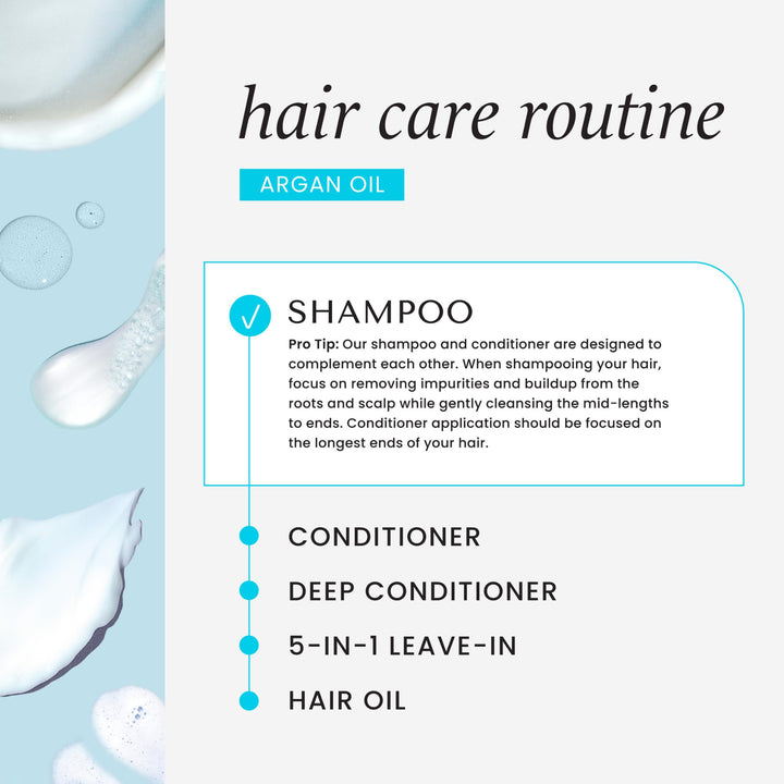 355 ml bottle of argan repairing hydrating shampoo for Unisex hair