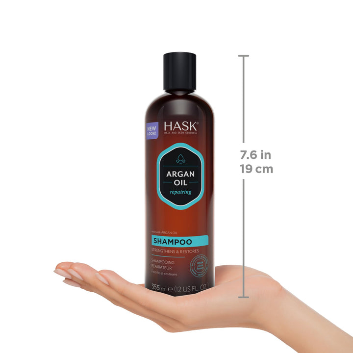355 ml bottle of argan repairing hydrating shampoo for Unisex hair