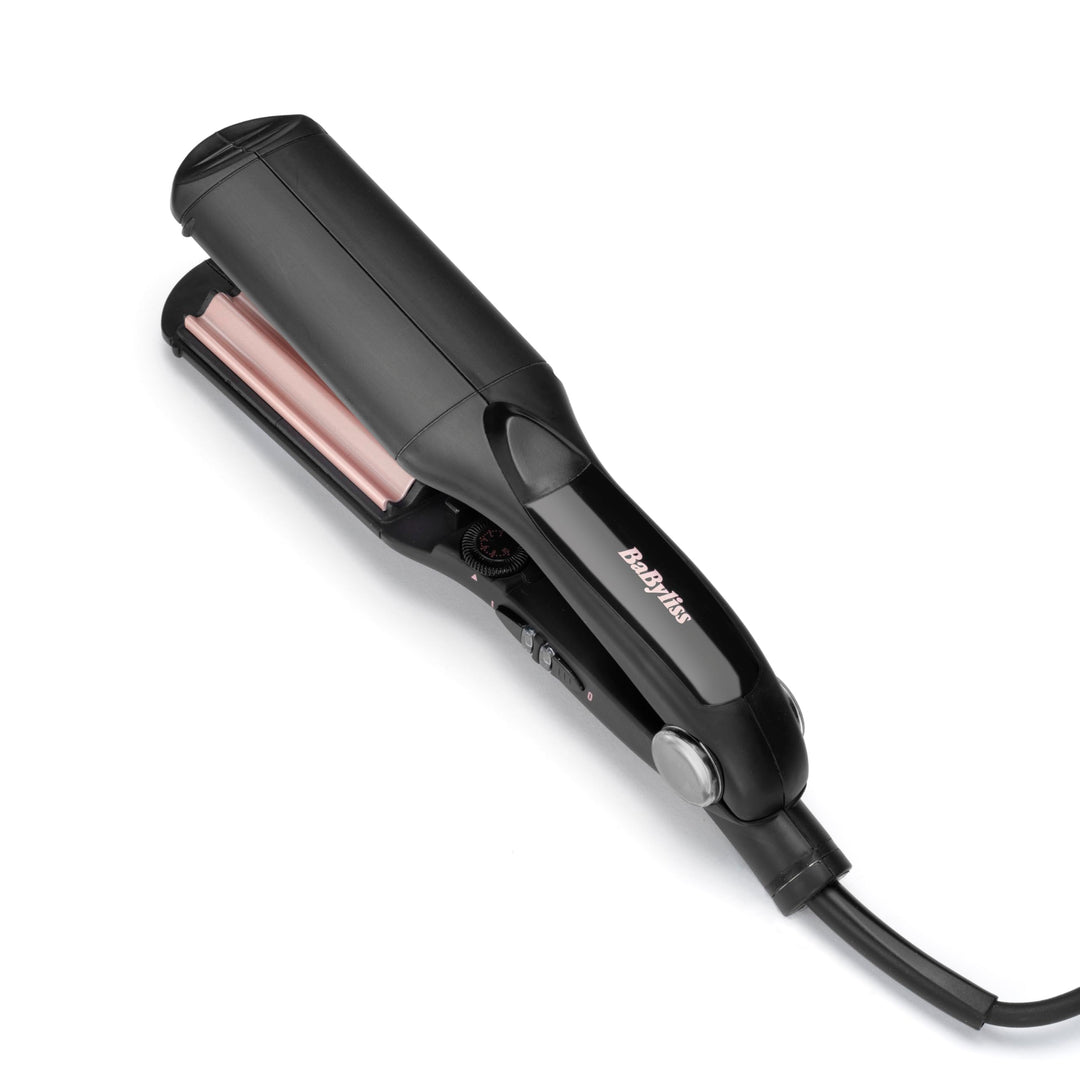 35 mm ceramic‑tourmaline hair crimper with 10 heat settings, European plug