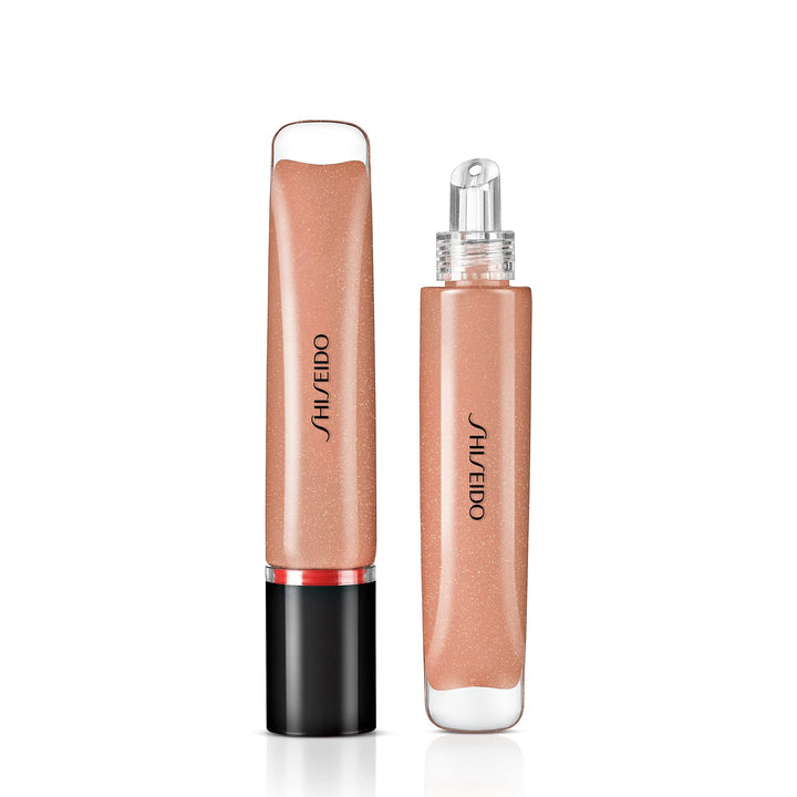 9 ml sheer beige gel lip gloss in glossy tube, non-sticky finish