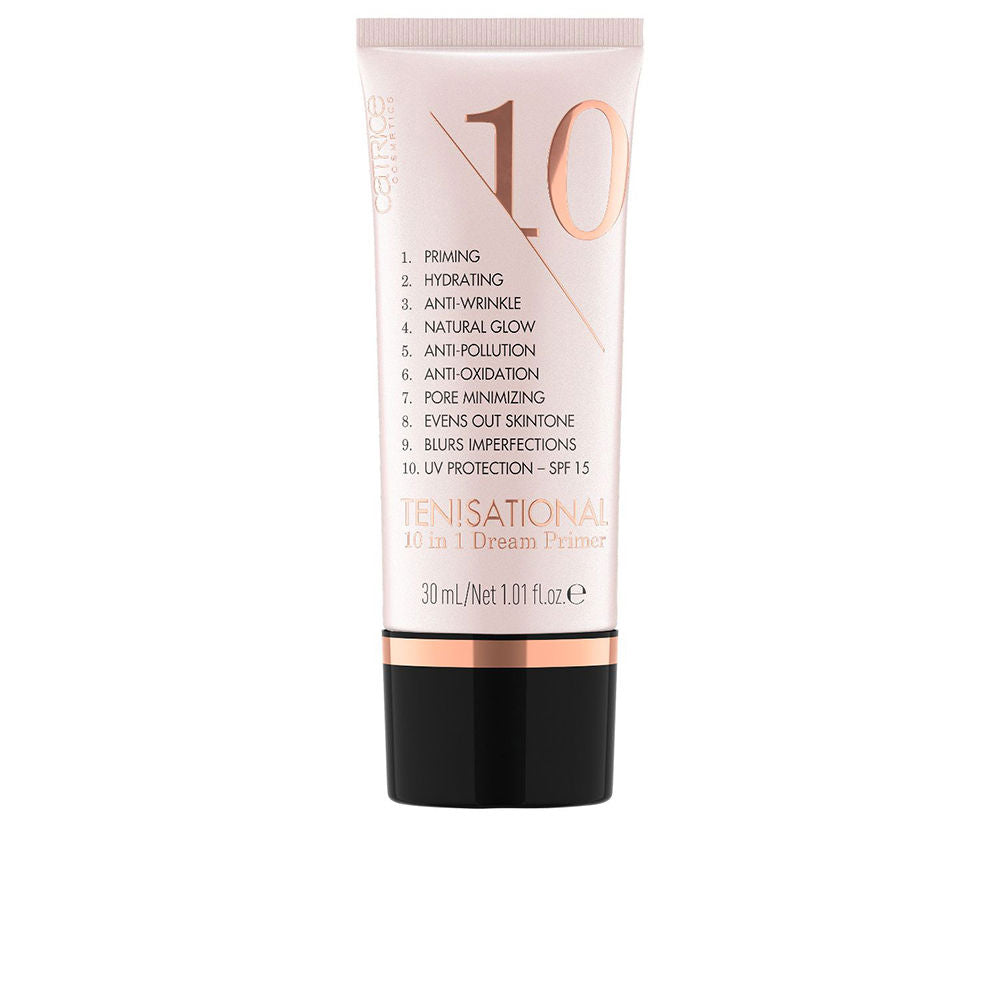 Small 30 ml tube of lightweight tinted 10-in-1 primer with SPF 15, neutral tint