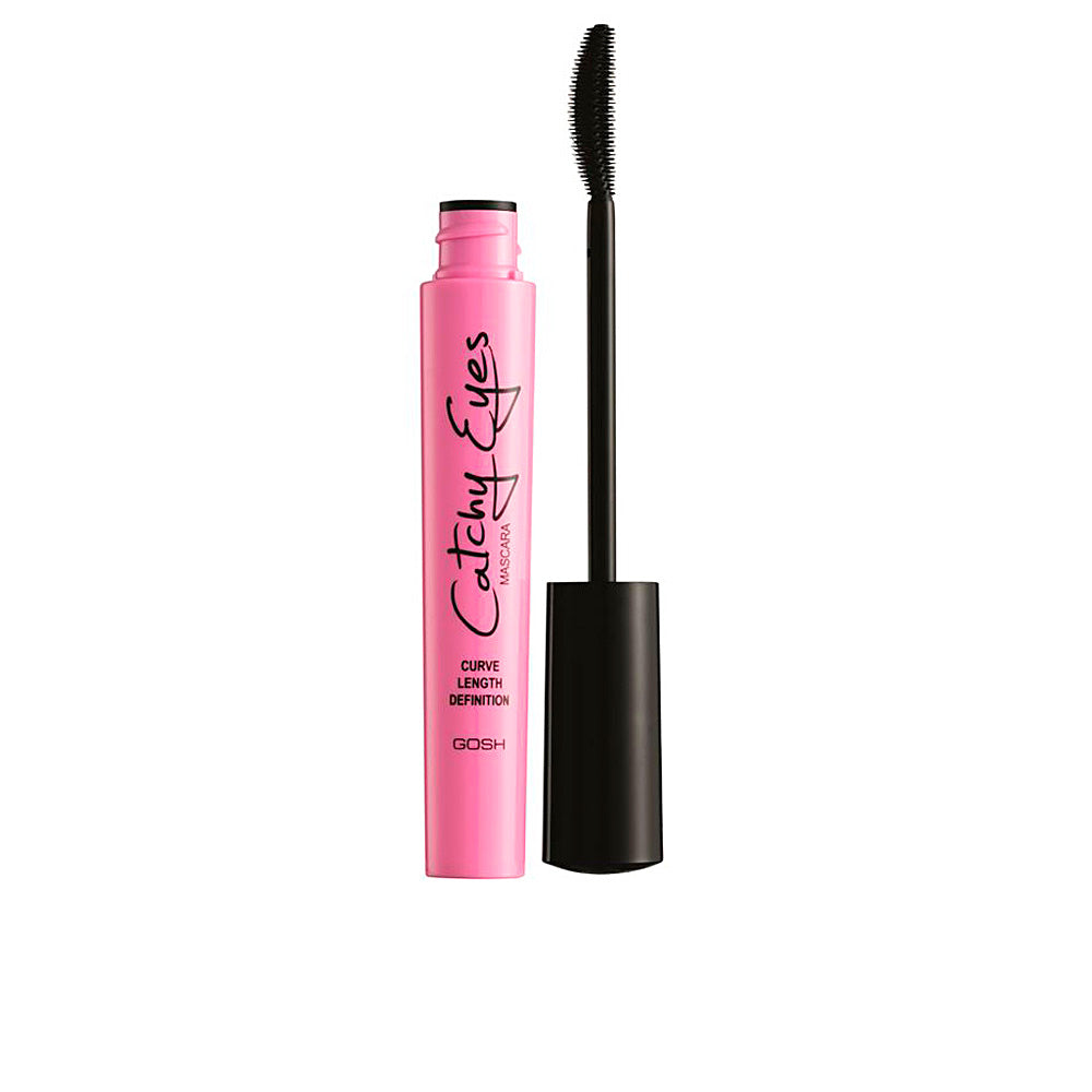 Black curved rubber‑brush mascara tube and wand, 8 ml, Unisex