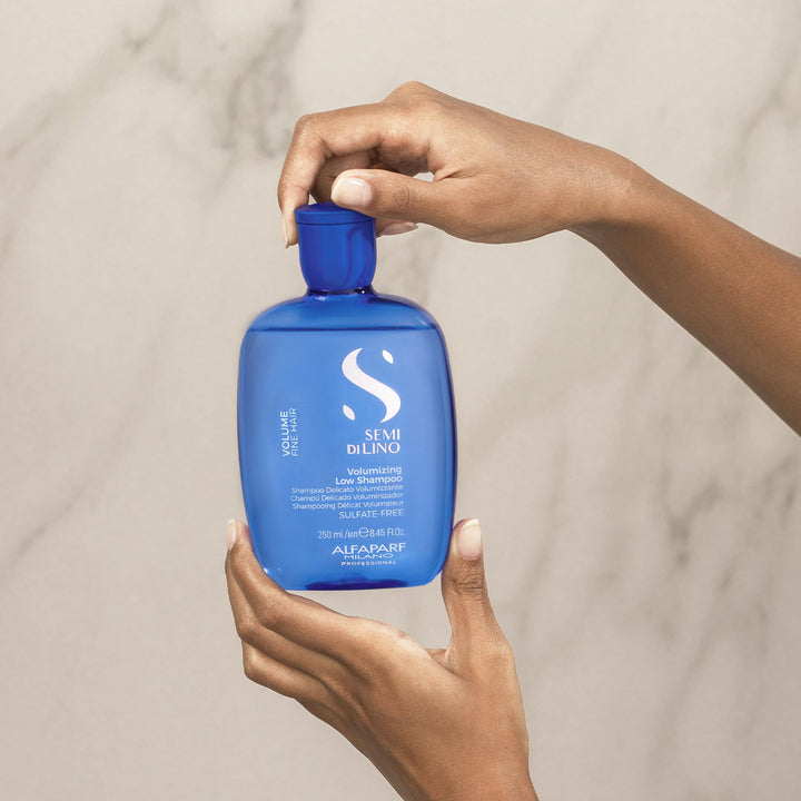 250 ml bottle of Semi Di Lino volume-boosting shampoo, lightweight formula