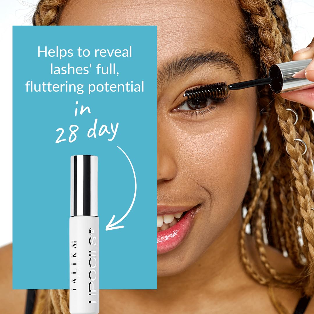10 ml slim vial of plant-based lash growth serum with applicator