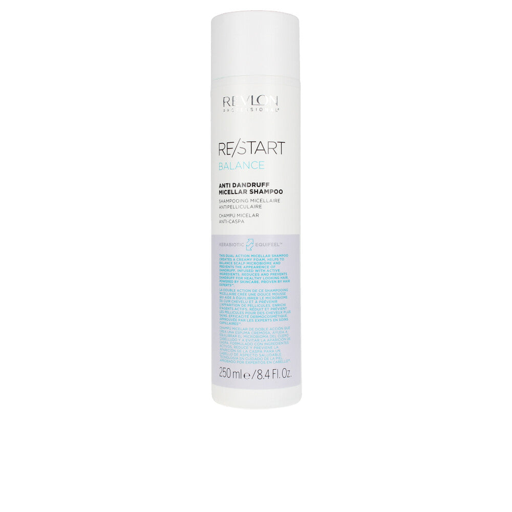 250 ml micellar anti-dandruff shampoo bottle, creamy foam, all hair types, Women