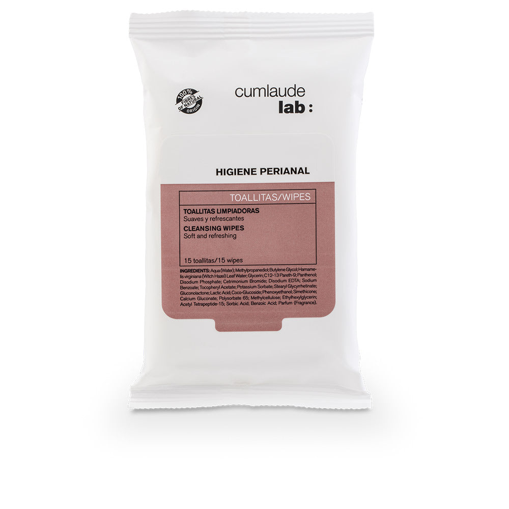 Cumlaude Lab White plastic pack with brown label, resealable flap, minimalist wipes design — .