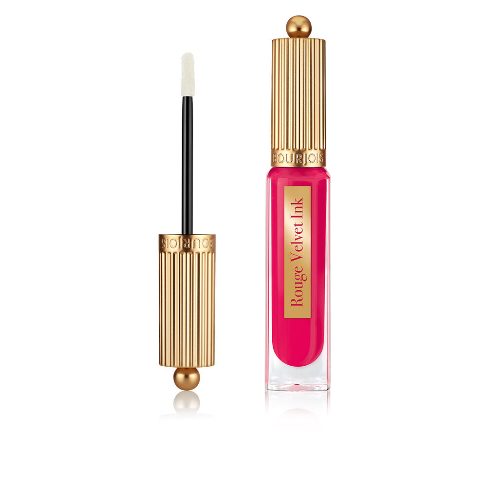Slim tube of matte liquid lip ink with angled applicator, deep rose shade