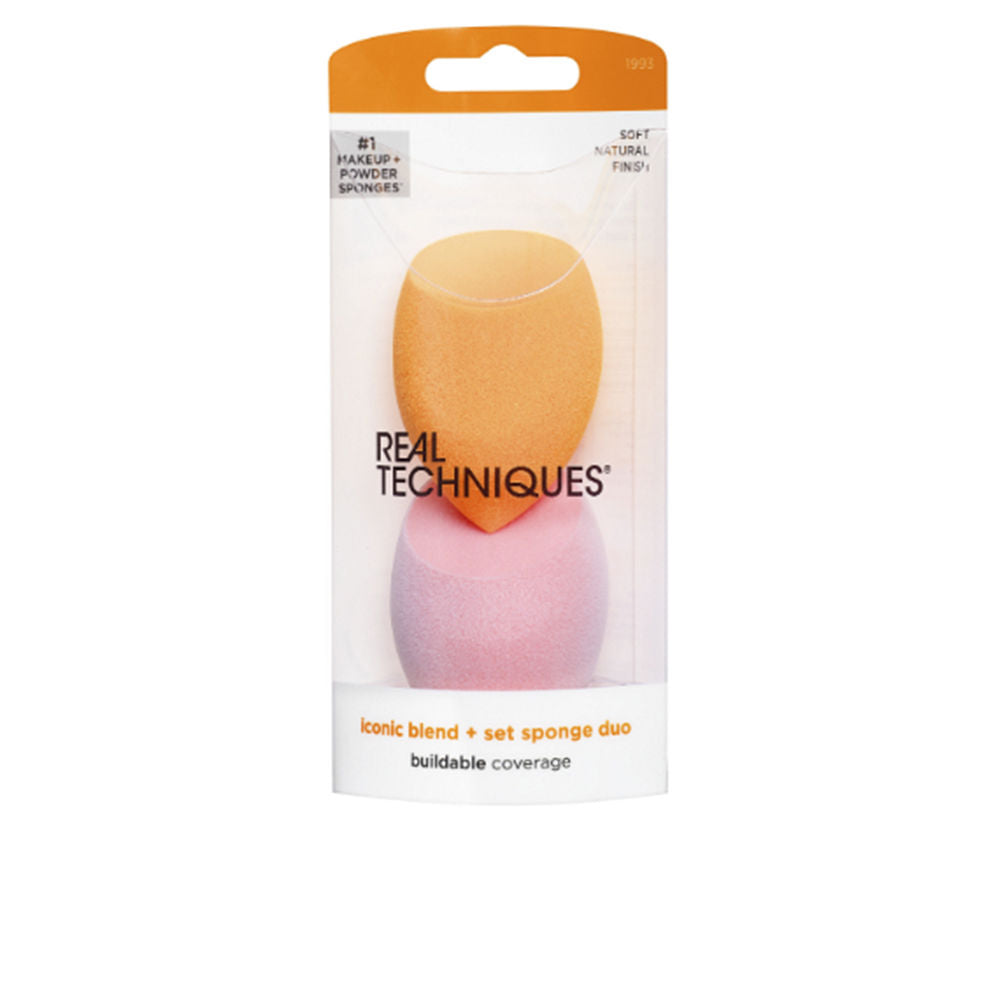 Three-shape latex-free makeup sponge, rounded, flat edge and tapered tip, two units