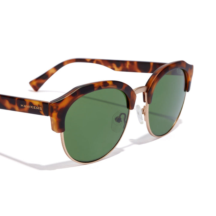 Rounded pantos sunglasses with metal rim, TR18 dark lenses, silicone nose pads, Unisex