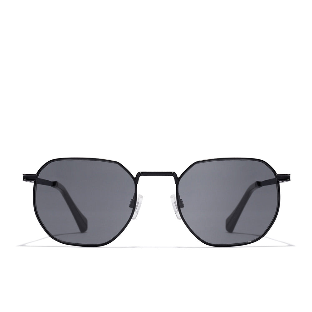 Unisex round black stainless-steel sunglasses with 51 mm lenses