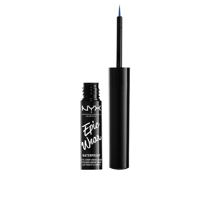 Sapphire blue liquid eyeliner with fine brush tip, waterproof, Unisex