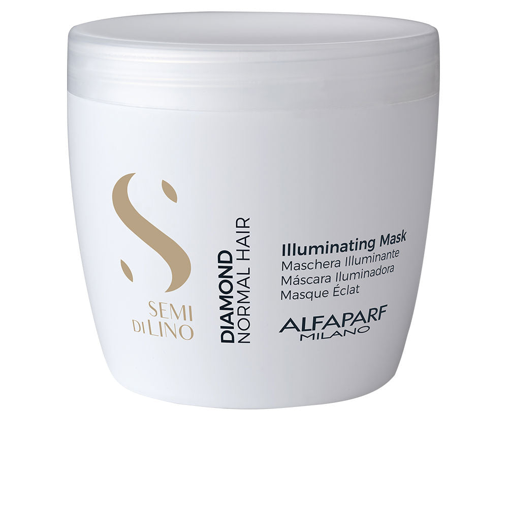 500 ml illuminating hair mask jar with shea and linseed ingredients