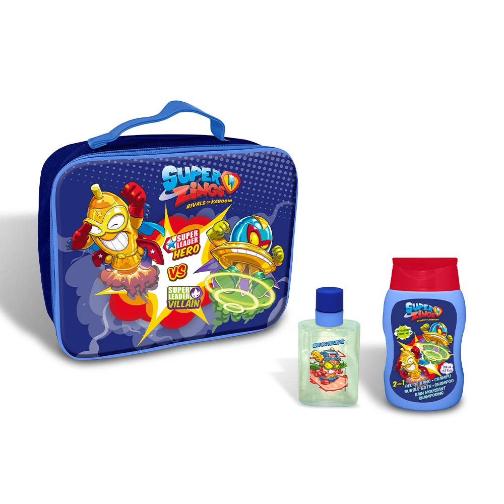 Three small Superzings fragrance bottles in a compact gift bag, Unisex children&