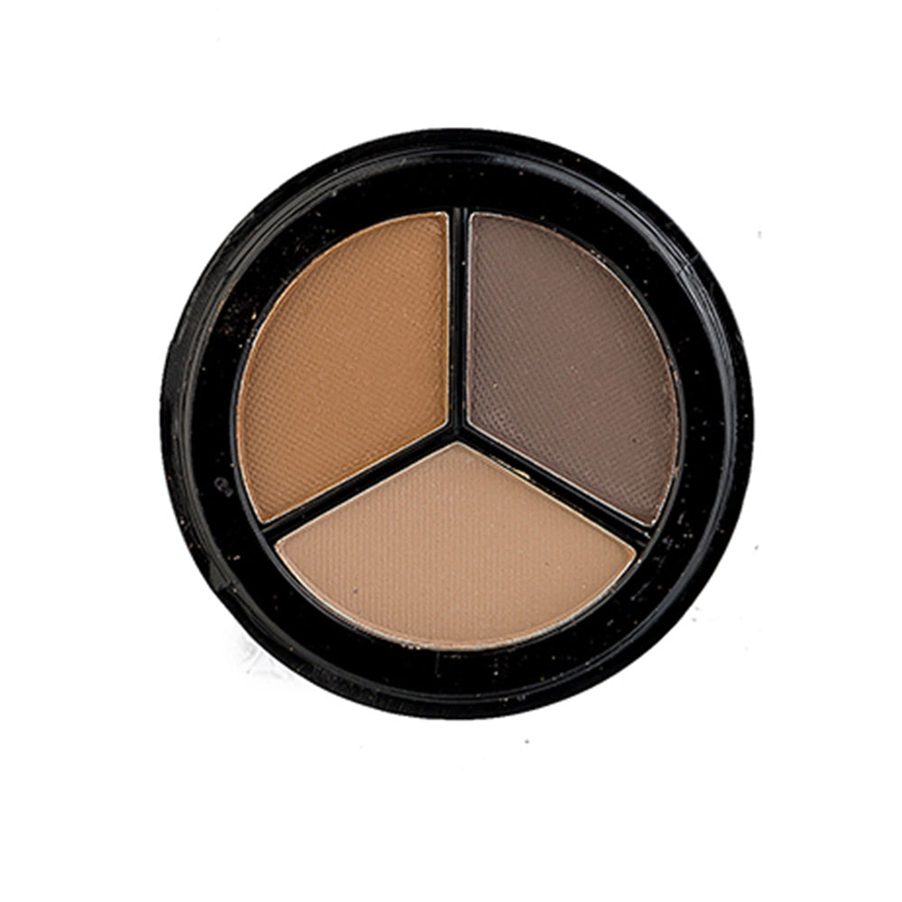 Compact brow palette with three matte powder shades in beige to dark brown, 16 g, Unisex