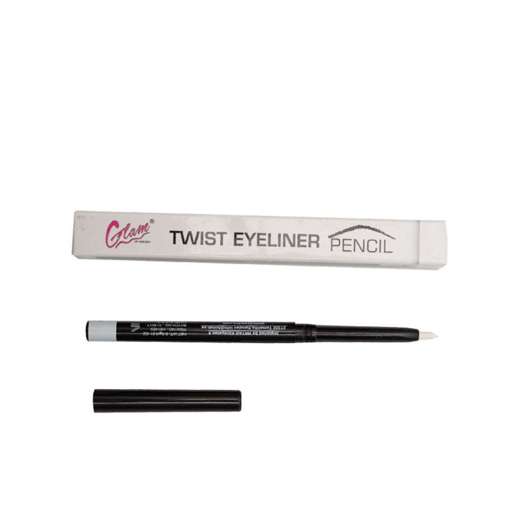 Automatic white twist-up eyeliner pencil, creamy texture, 0.3 g, Unisex