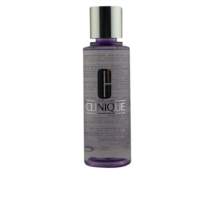 Clear bi‑phase eye and lip cleanser bottle, 125 ml, fragrance‑free