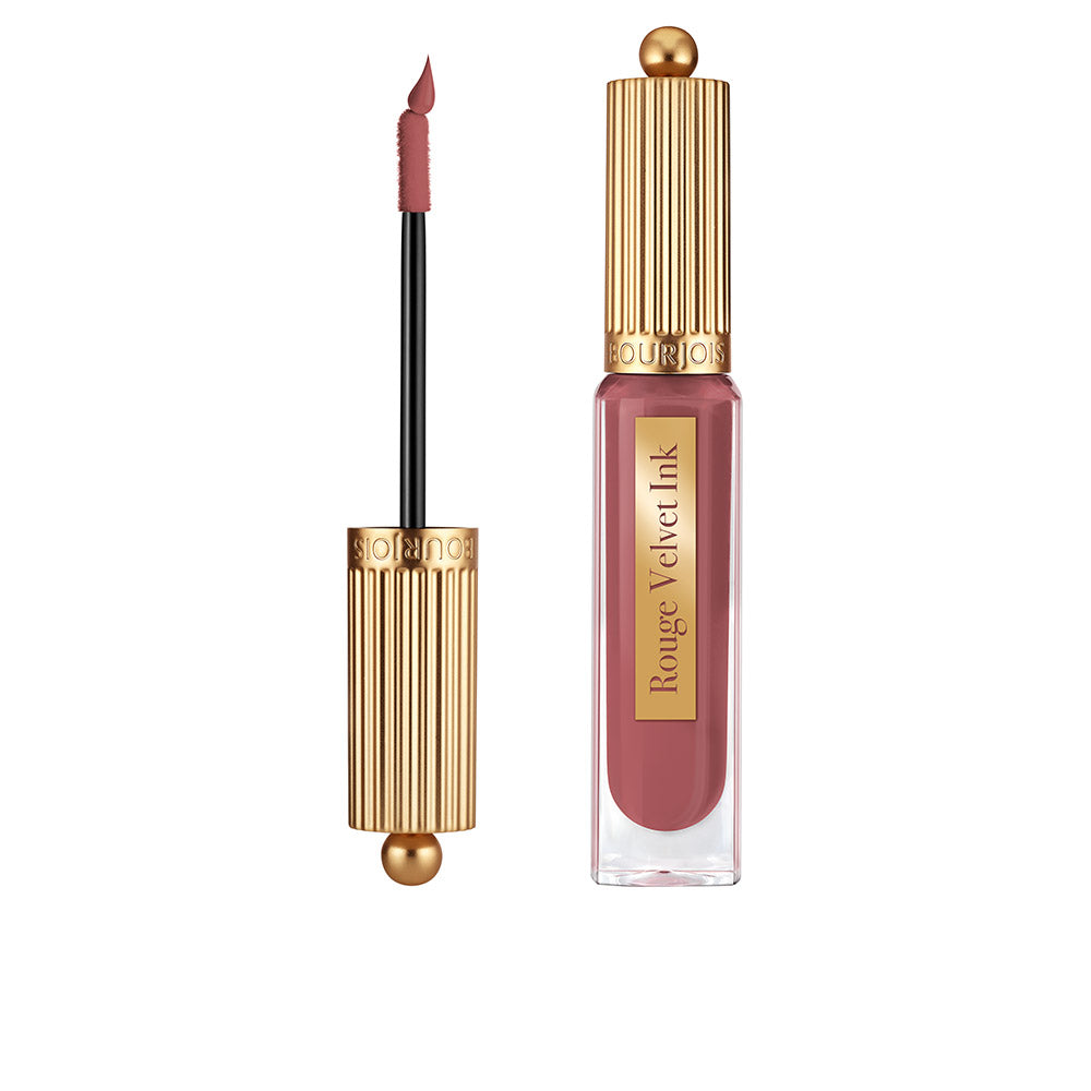Slim tube of velvet matte liquid lip ink with fine applicator, 3.5 ml, deep shade