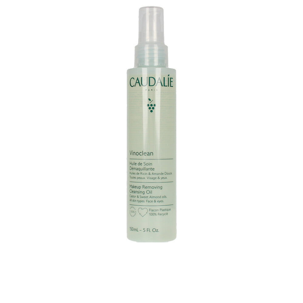 150 ml bottle of botanical cleansing oil with pump, clear golden oil