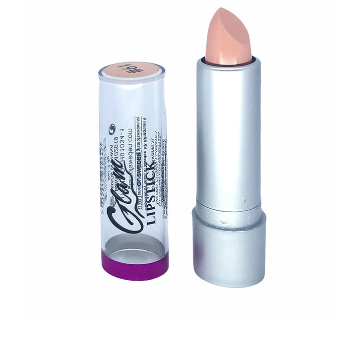 Slim metallic nude lipstick bullet, creamy reflective finish, 3.8 g