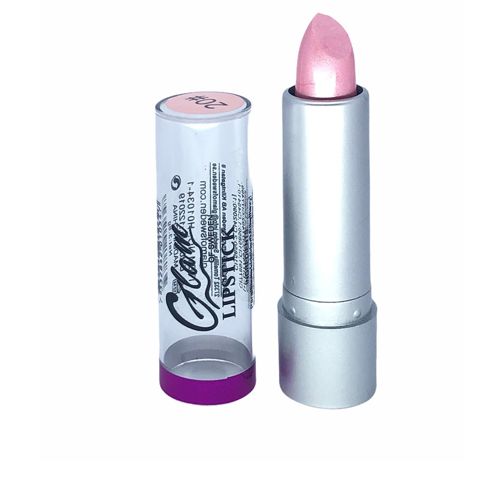Frosty pink metallic lipstick bullet, creamy texture, 3.8 g