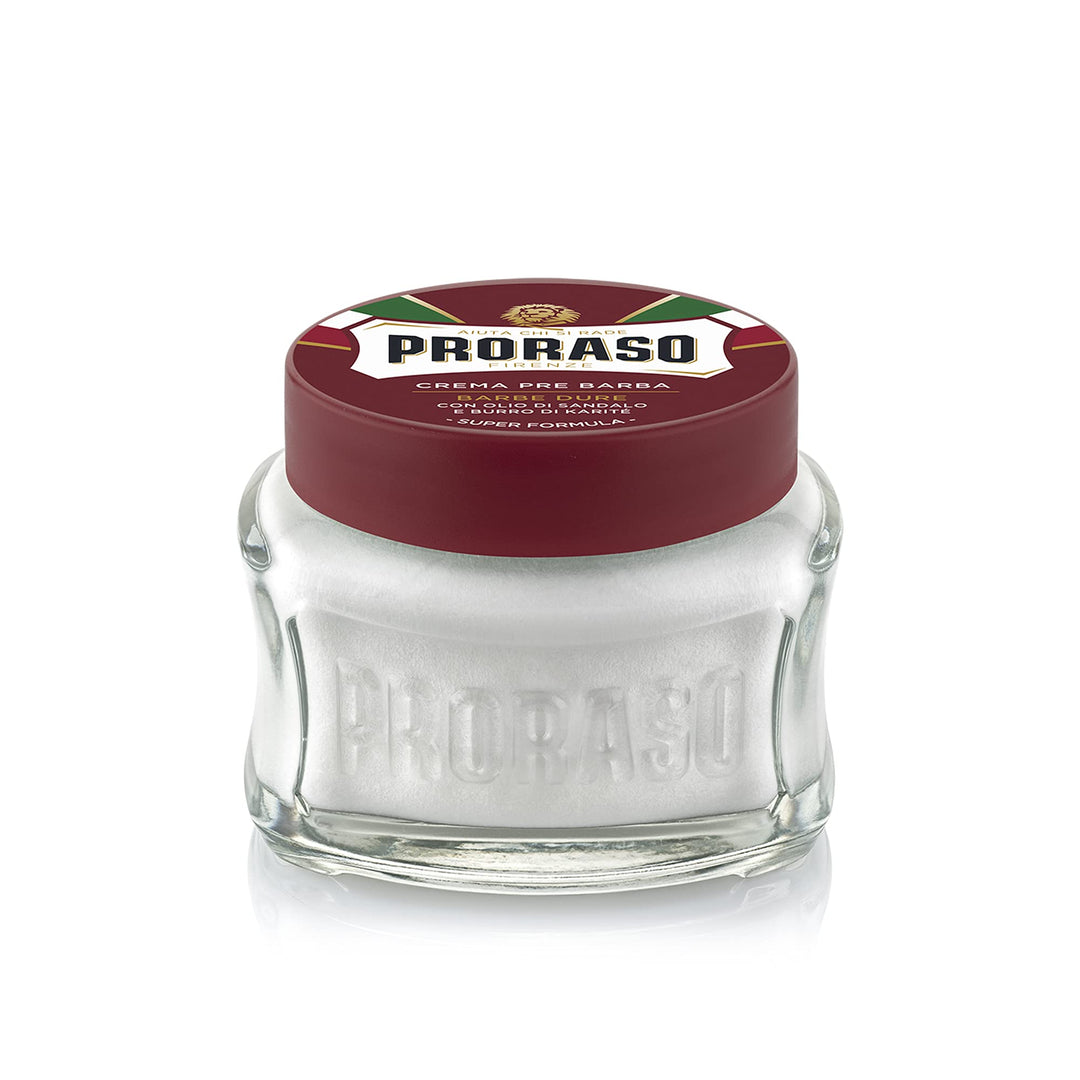 100 ml tube of sandalwood pre-shave cream for Man, shea butter formula