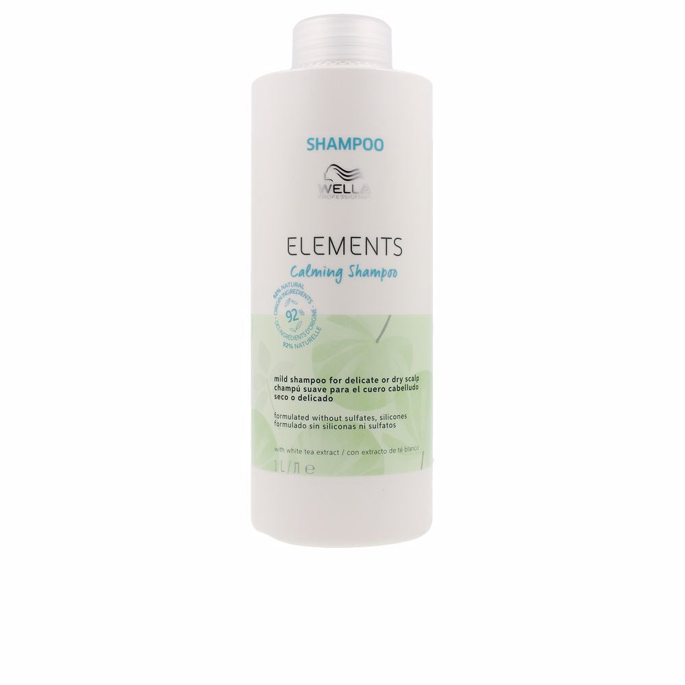 Tall 1000 ml shampoo bottle for sensitive scalp, minimalist label, recyclable packaging