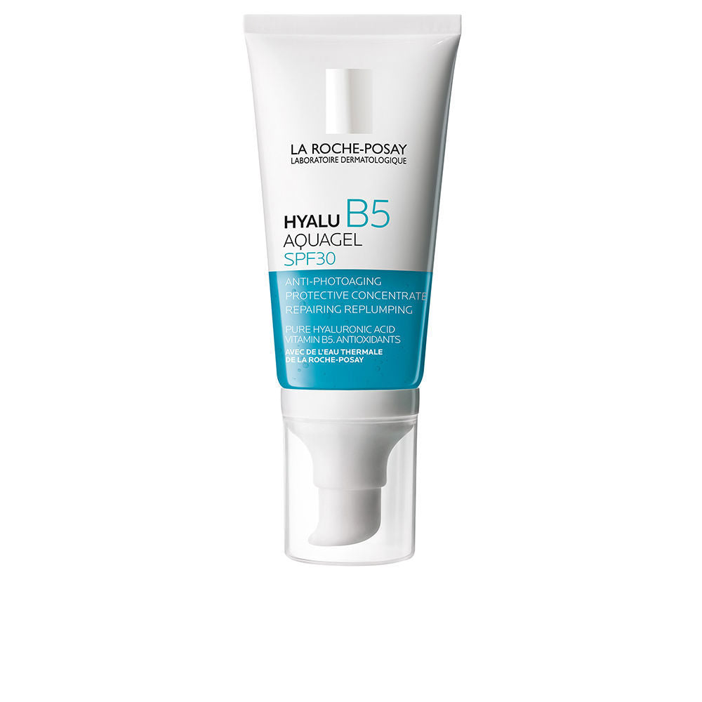 40 ml translucent gel-cream tube; SPF30 hyaluronic anti-age sunscreen for Unisex