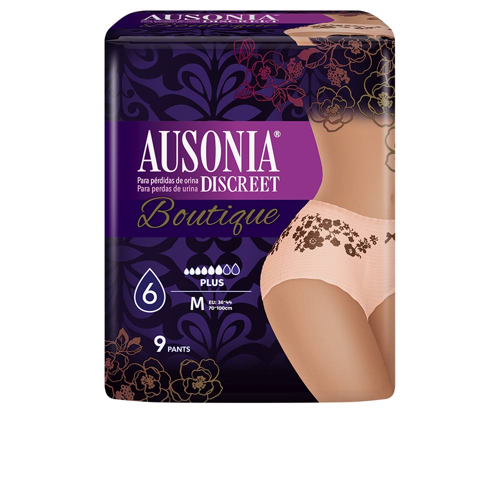 Silk‑feel incontinence briefs with lace trim, pack of nine units for Women
