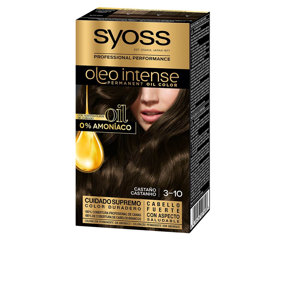 Boxed permanent oil hair colour, ammonia-free, deep brown shade, 5-piece pack