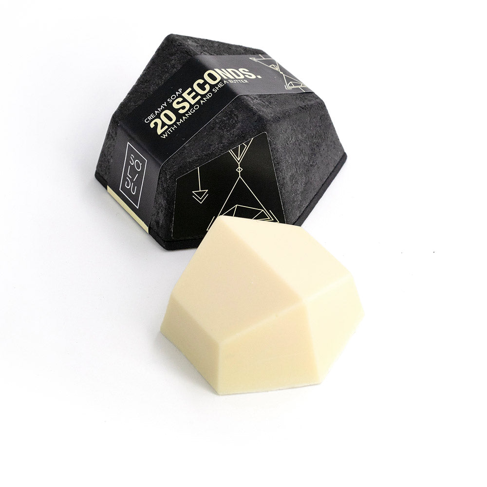 55 g creamy soap bar with botanical oils and soothing lavender and eucalyptus
