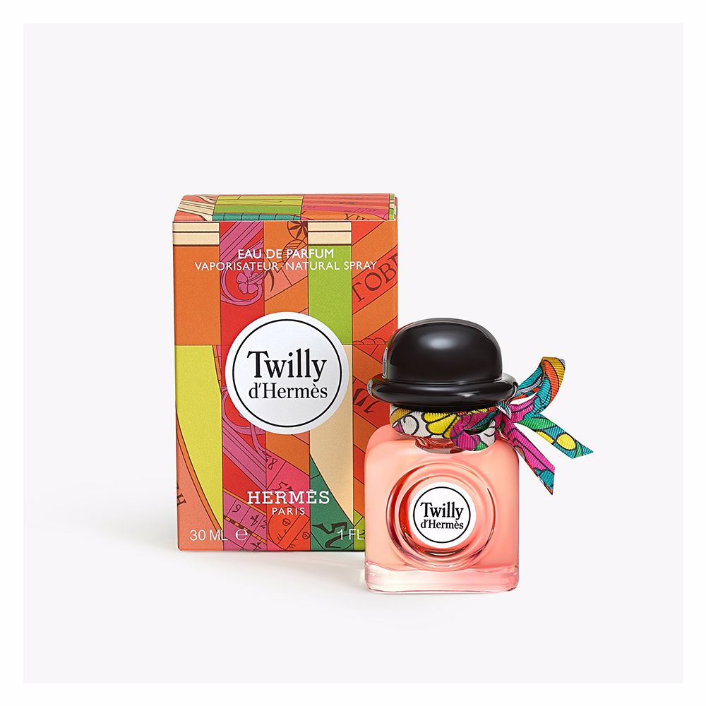 Coral-toned lantern bottle with hand-tied silk ribbon, 30 ml perfume