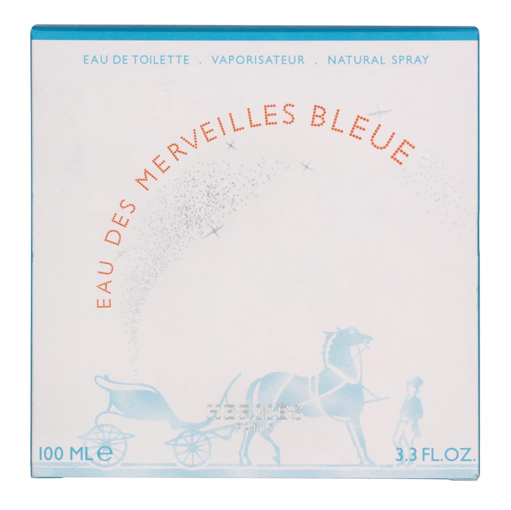 Faceted glass 100 ml blue-tinted eau de toilette bottle, marine-amber scent for Women
