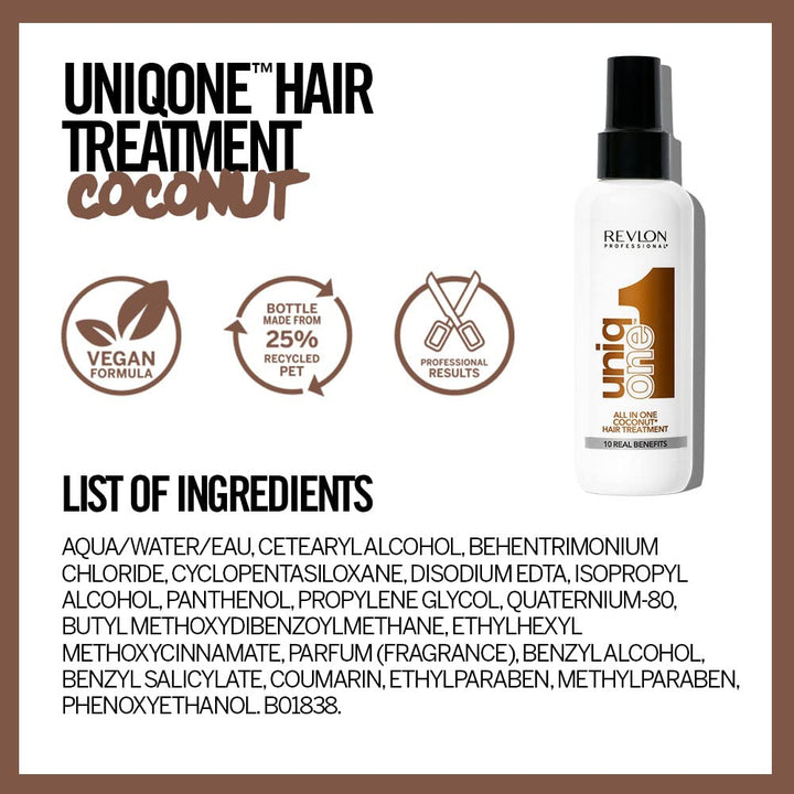 150 ml coconut milk leave‑in hair treatment spray, unisex, lightweight mist