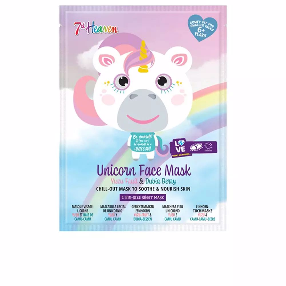 Single-use unicorn-themed sheet mask for Women, yuzu and berry extract