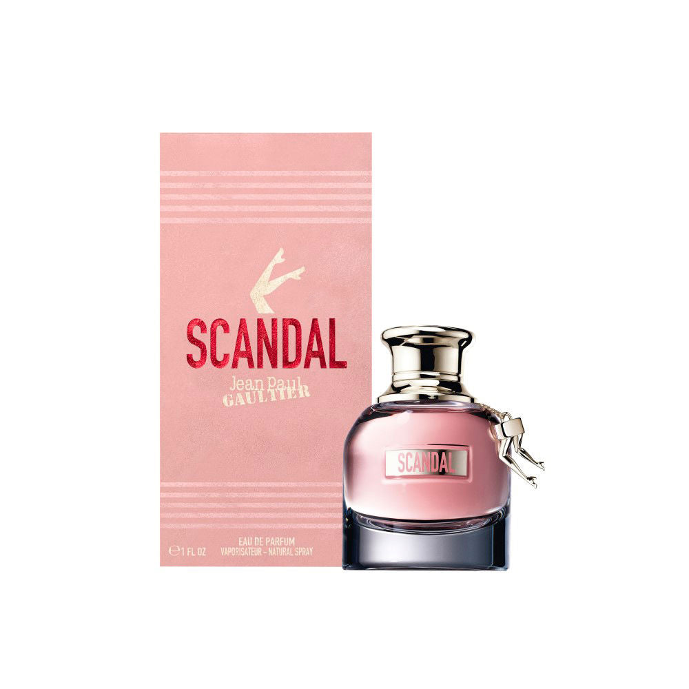 Pink sculptural glass perfume bottle with pink box, 80 ml, floral-gourmand