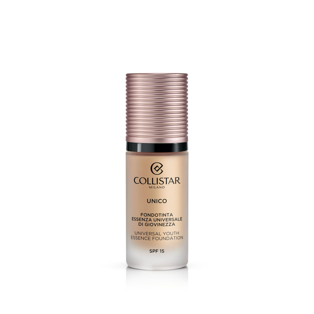 30 ml pump bottle of rosy beige fluid foundation, smooth texture